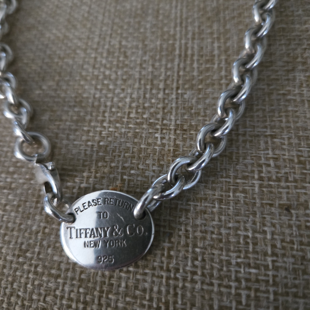 Tiffany & Co. Sterling Silver Oval Tag Necklace